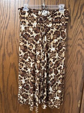 Profile by Gottex Brown and Cream Printed Swimsuit Cover Up